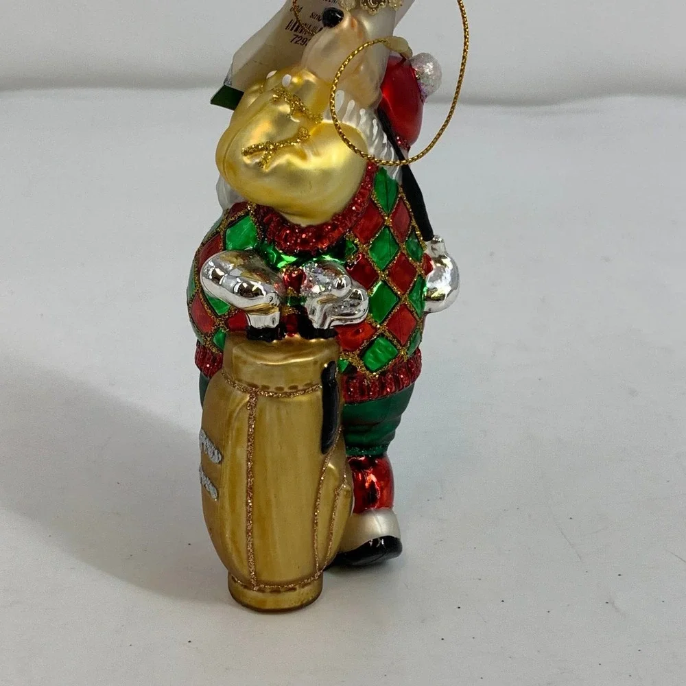 Old World Christmas Golfing Santa Glass Ornament‎ Golfer Christmas Tree